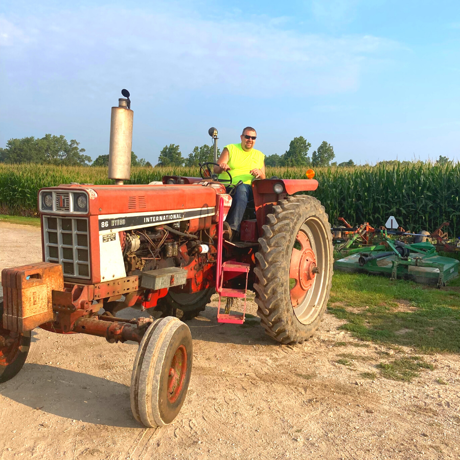 Mike Metzger on tractor