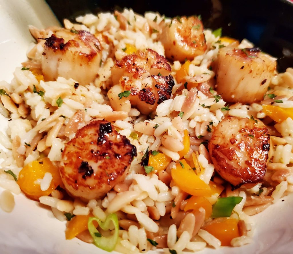 Rice Pilaf with scallops